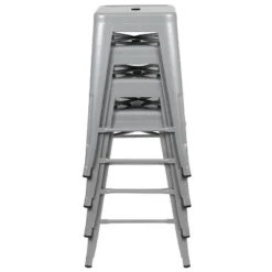 Flash Furniture 24" High Metal Counter-Height, Indoor Bar Stool - Stackable Set Of 4 -Furniture GUEST f69813cc d240 4e0e b391 0d59a4e3bb28