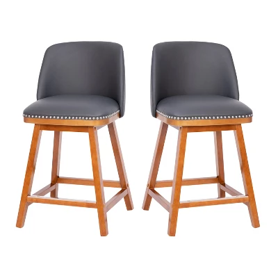 Flash Furniture Julia Set Of 2 Transitional Upholstered Counter Stools With Nailhead Trim And Solid Wood Frames 12 Flash Furniture Julia Set Of 2 Transitional Upholstered Counter Stools With Nailhead Trim And Solid Wood Frames - Image 12