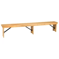 Flash Furniture HERCULES Series 8' X 12'' Solid Pine Folding Farm Bench With 3 Legs -Furniture GUEST f6b0c9c3 e3c2 4f74 b27c c584cca9a41e