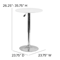 Flash Furniture 23.75'' Round Adjustable Height White Wood Table (Adjustable Range 26.25'' - 35.75'') -Furniture GUEST f7006e39 4041 48ef b609 ab6f161b0a14