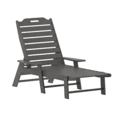Flash Furniture Monterey Set Of 2 Adjustable Adirondack Loungers With Cup Holders- All-Weather Indoor/Outdoor HDPE Lounge Chairs -Furniture GUEST f73a2acf a837 40cc 9e27 2ddce89a7bcd
