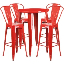 Flash Furniture Commercial Grade 30" Round Metal Indoor-Outdoor Bar Table Set With 4 Cafe Stools 12 Flash Furniture Commercial Grade 30" Round Metal Indoor-Outdoor Bar Table Set With 4 Cafe Stools -Furniture GUEST f8059b2e 7580 425f a5cc a86f571501cf