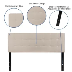 Flash Furniture Bedford Tufted Upholstered Queen Size Headboard In Beige Fabric 9 Flash Furniture Bedford Tufted Upholstered Queen Size Headboard In Beige Fabric -Furniture GUEST f81a8ac2 37c2 42d6 953f d46004174bb0