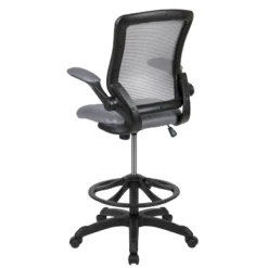 Flash Furniture Mid-Back Mesh Ergonomic Drafting Chair With Adjustable Foot Ring And Flip-Up Arms -Furniture GUEST f8243dcd c76b 41a3 9b70 629af08f99fb
