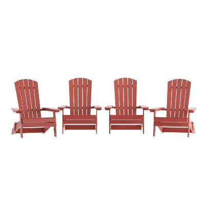 Flash Furniture Set Of 4 Charlestown All-Weather Poly Resin Folding Adirondack Chair 17 Flash Furniture Set Of 4 Charlestown All-Weather Poly Resin Folding Adirondack Chair - Image 17