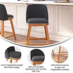 Flash Furniture Julia Set Of 2 Transitional Upholstered Counter Stools With Nailhead Trim And Solid Wood Frames 18 Flash Furniture Julia Set Of 2 Transitional Upholstered Counter Stools With Nailhead Trim And Solid Wood Frames -Furniture GUEST f93f4ef7 d8d4 489f bf4c 34de67ad4441