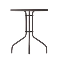 Flash Furniture Bellamy 23.75'' Round Tempered Glass Metal Table -Furniture GUEST f986470f cfd4 46dc 8e64 216d3061b250