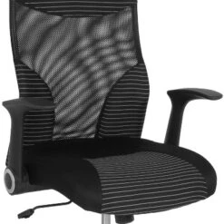Flash Furniture Milford High Back Ergonomic Office Chair With Contemporary Mesh Design In Black And White -Furniture GUEST f9fd88bc 9a99 444a b12d f1fedefe132e