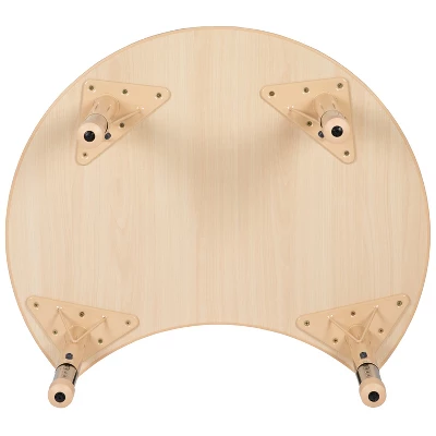 Flash Furniture 25.125"W X 35.5"L Crescent Natural Plastic Height Adjustable Activity Table 6 Flash Furniture 25.125"W X 35.5"L Crescent Natural Plastic Height Adjustable Activity Table - Image 6