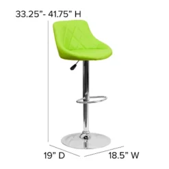 Flash Furniture Contemporary Vinyl Bucket Seat Adjustable Height Barstool With Diamond Pattern Back And Chrome Base -Furniture GUEST fb8cc128 0ddc 4346 8f80 0a8c321e3efc