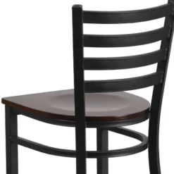 Flash Furniture Black Ladder Back Metal Restaurant Barstool -Furniture GUEST fbda330b d4ef 4f4d b545 417be5d275d6