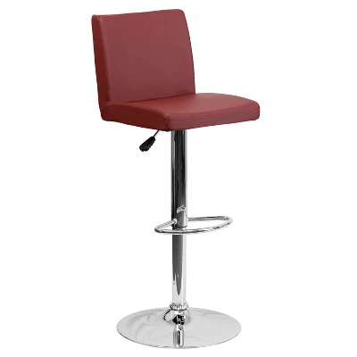 Flash Furniture Contemporary Vinyl Adjustable Height Barstool With Panel Back And Chrome Base 11 Flash Furniture Contemporary Vinyl Adjustable Height Barstool With Panel Back And Chrome Base - Image 11