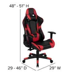 Flash Furniture X20 Gaming Chair Racing Office Ergonomic Computer PC Adjustable Swivel Chair With Fully Reclining Back In Red LeatherSoft -Furniture GUEST fc54d135 e396 45b2 9482 01a7d67f6d65