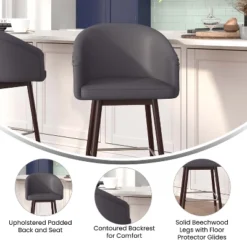 Flash Furniture Margo Commercial Grade Mid-Back Modern Barstool With Beechwood Legs And Curved Back - Set Of 2 17 Flash Furniture Margo Commercial Grade Mid-Back Modern Barstool With Beechwood Legs And Curved Back - Set Of 2 -Furniture GUEST fc883db3 5ae6 48db bebe 78e63e24e5be