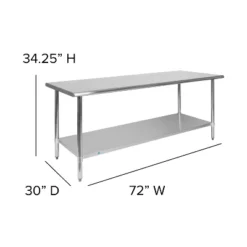 Flash Furniture Stainless Steel 18 Gauge Prep And Work Table With Undershelf - NSF Certified 12 Flash Furniture Stainless Steel 18 Gauge Prep And Work Table With Undershelf - NSF Certified -Furniture GUEST fc8e0216 d686 4ec7 904d 3f04dcab87d8
