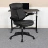 Flash Furniture Kale Mid-Back Black LeatherSoft Executive Swivel Ergonomic Office Chair With Back Angle Adjustment And Flip-Up Arms