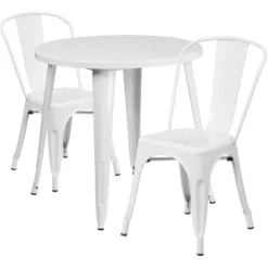 Flash Furniture Commercial Grade 30" Round Metal Indoor-Outdoor Table Set With 2 Cafe Chairs 13 Flash Furniture Commercial Grade 30" Round Metal Indoor-Outdoor Table Set With 2 Cafe Chairs -Furniture GUEST fccc4c61 ae18 48c3 9313 651d2425f7c6