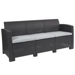 Flash Furniture Faux Rattan Sofa With All-Weather Cushions 21 Flash Furniture Faux Rattan Sofa With All-Weather Cushions -Furniture GUEST fd31a08b f277 4199 87e2 018b0dc207b7
