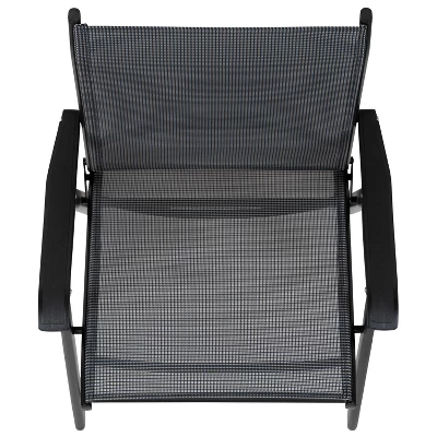 Flash Furniture Black Outdoor Folding Patio Sling Chair (2 Pack) 7 Flash Furniture Black Outdoor Folding Patio Sling Chair (2 Pack) - Image 7
