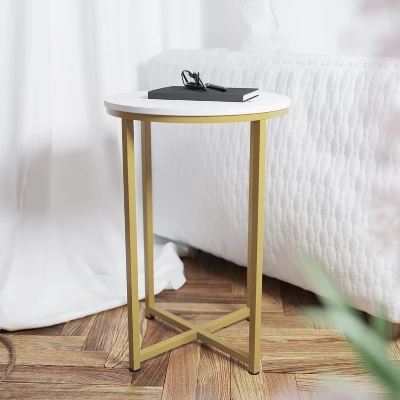 Flash Furniture Hampstead Collection End Table - Modern Laminate Accent Table With Crisscross Frame 1 Flash Furniture Hampstead Collection End Table - Modern Laminate Accent Table With Crisscross Frame