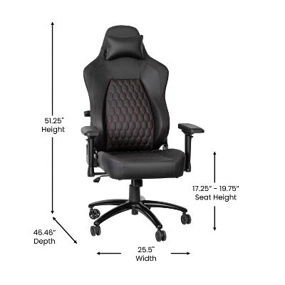Flash Furniture Falco Ergonomic High Back Adjustable Gaming Chair With 4D Armrests, Headrest Pillow, And Adjustable Lumbar Support 11 Flash Furniture Falco Ergonomic High Back Adjustable Gaming Chair With 4D Armrests, Headrest Pillow, And Adjustable Lumbar Support - Image 11
