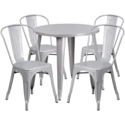 Flash Furniture Commercial Grade 30" Round Metal Indoor-Outdoor Table Set With 4 Cafe Chairs 13 Flash Furniture Commercial Grade 30" Round Metal Indoor-Outdoor Table Set With 4 Cafe Chairs -Furniture GUEST fe109ac6 4b5e 4d18 8baf 8ebddefa0680
