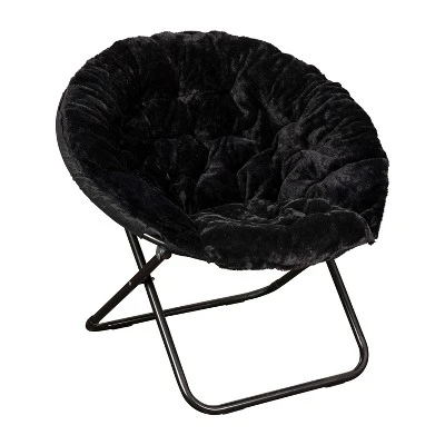 Flash Furniture Gwen 38" Oversize Portable Faux Fur Folding Saucer Moon Chair For Dorm And Bedroom 12 Flash Furniture Gwen 38" Oversize Portable Faux Fur Folding Saucer Moon Chair For Dorm And Bedroom - Image 12