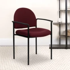 Flash Furniture Comfort Stackable Steel Side Reception Chair With Arms