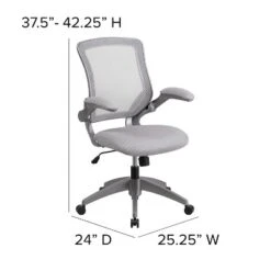 Flash Furniture Mid-Back Mesh Swivel Ergonomic Task Office Chair With Gray Frame And Flip-Up Arms -Furniture GUEST ffe4d2cb f677 4c94 bac4 cbd9e2e74d75